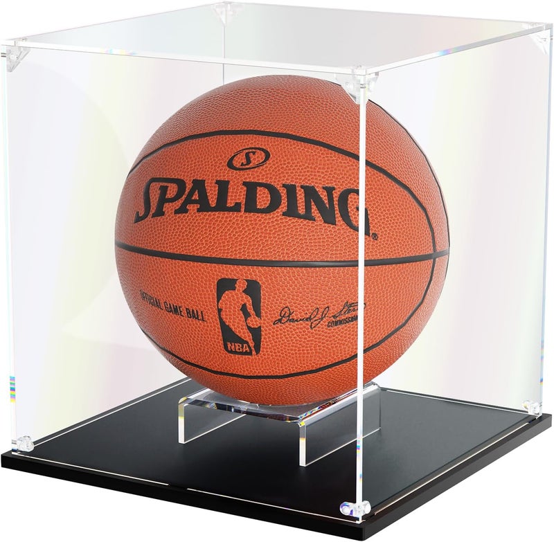 KOLIPI Basketball Display Case, Clear Acrylic Display Box for Full Size Basketball, Stand for Autographed Ball Showcasing, Watch The Video to Assemble (10.6x10.6x11.8 inch, 27x27x30 cm) - Image 1